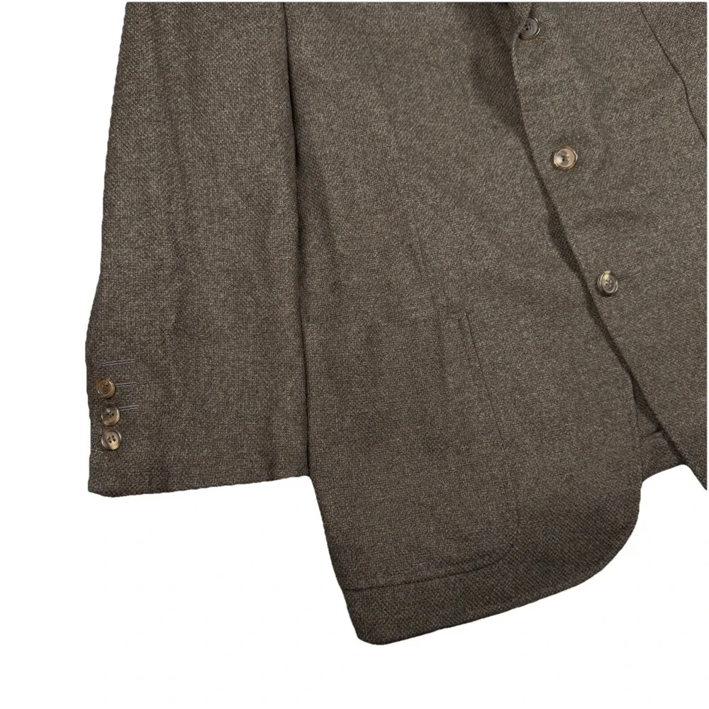 Zanella Blazer Mens 44R Brown Herringbone Wool Cashmere Blend Sports Coat‎ Tweed